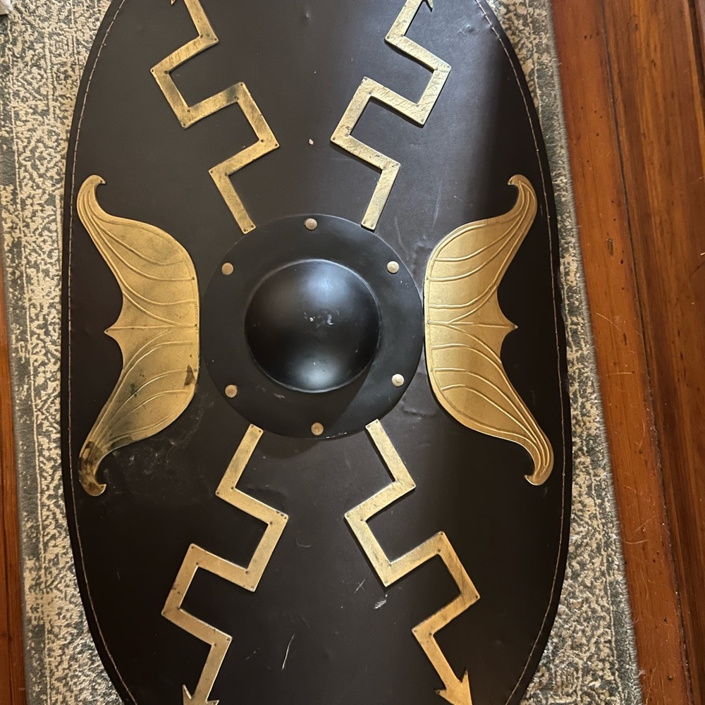 Black and Gold Decorative Shield Wall Art